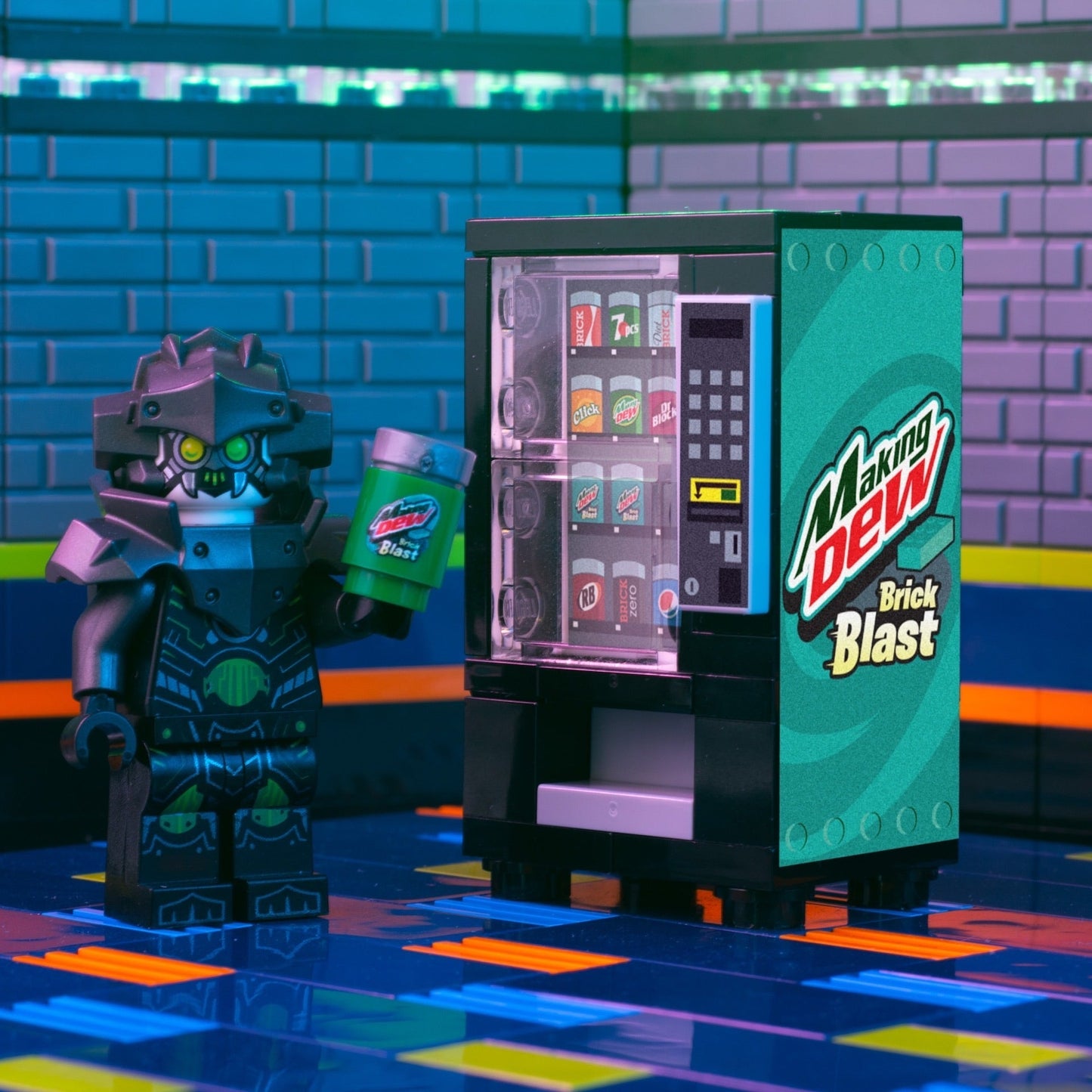 Making Dew (Brick Blast) - B3 Customs Soda Vending made using LEGO parts